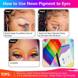 Neon Phosphor Pigment Pulver Per Nägel Lidschatten - 12 colori Neon Nagel Glitzer Augenpulver Maniküre Halloween Neon Make-Up Dekoration Nail Art Staub Pigment