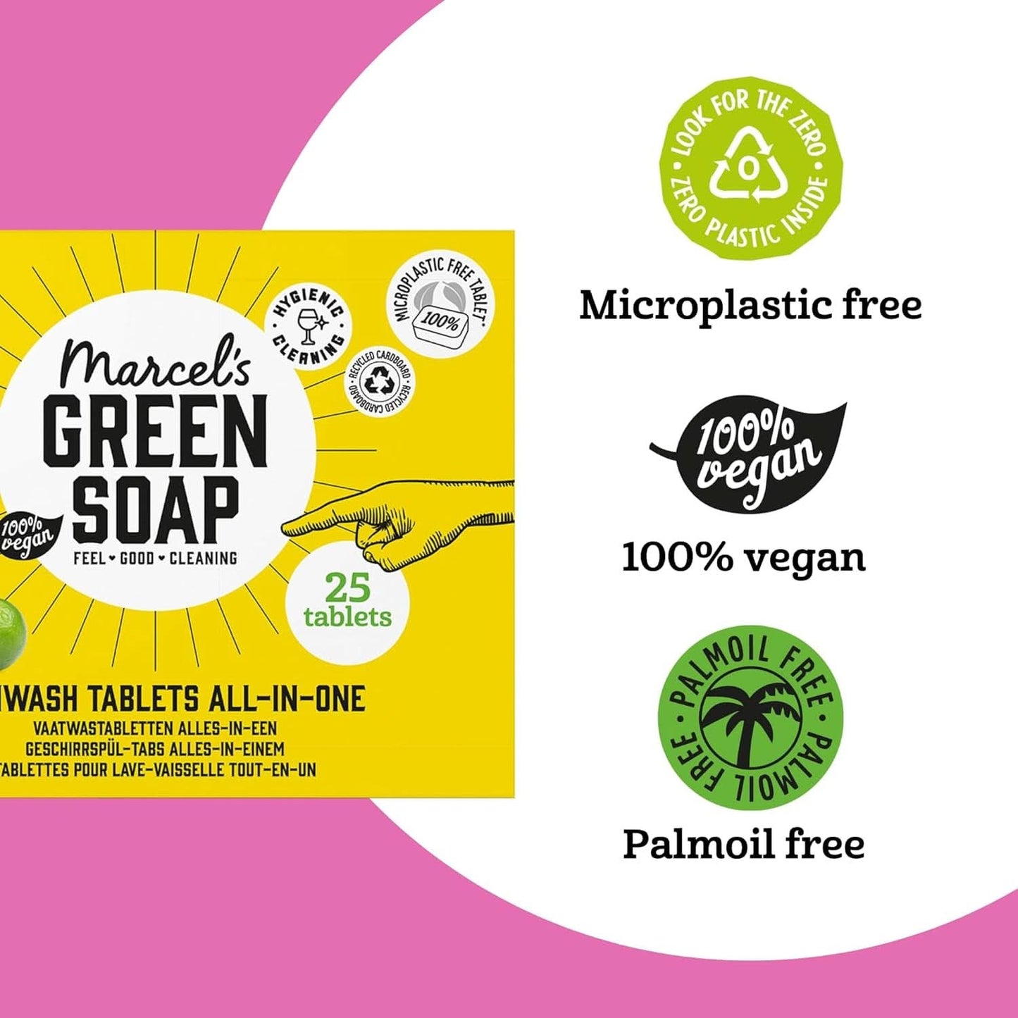 Marcel'S Sapone Verde Pastiglie Lavastoviglie Tutto-in-uno - Pompelmo e Lime - 25 pezzi Detersivi Cucina Naty Shop