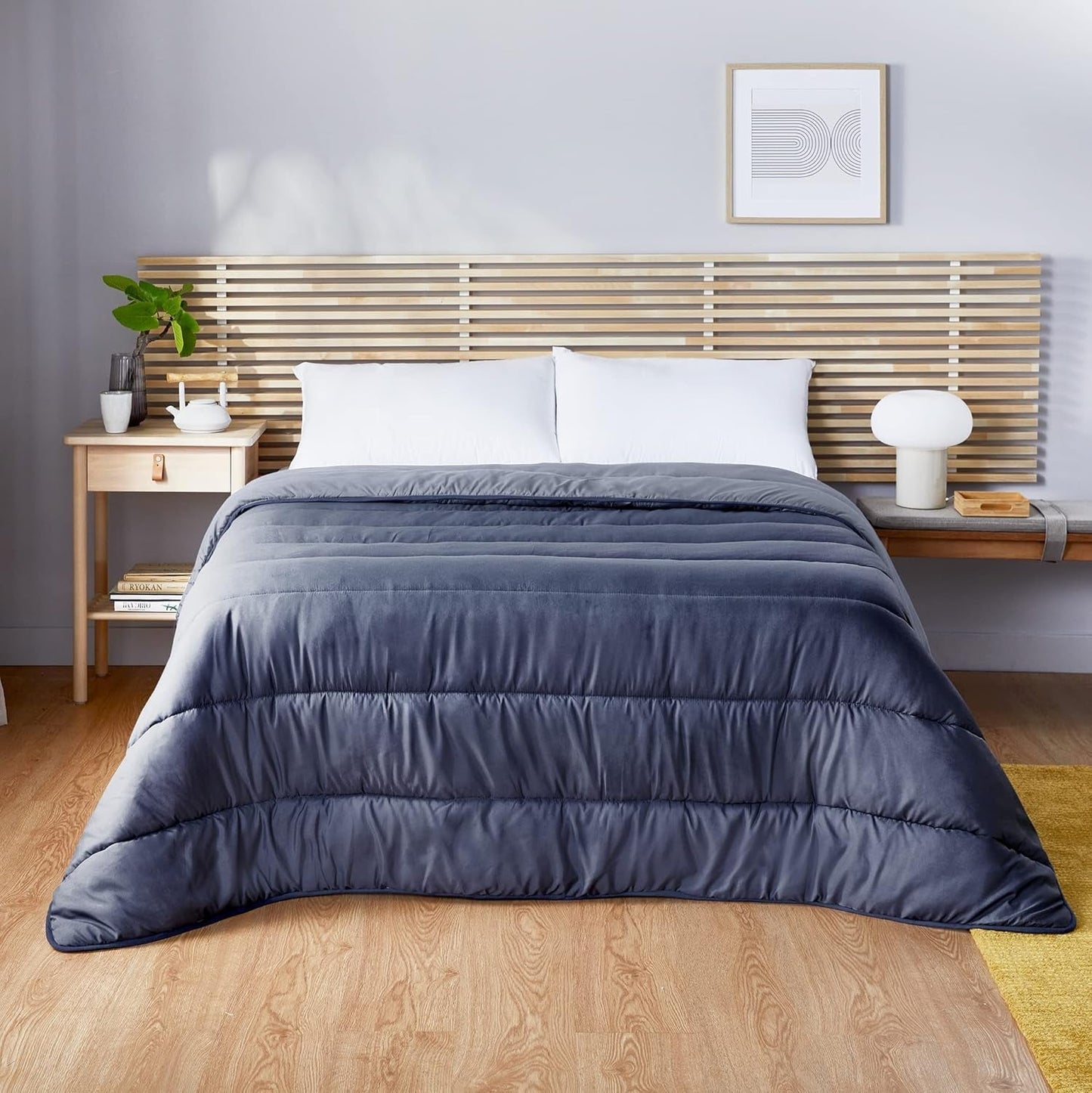 Pikolin Home - Trapunta reversibile 300 G - Imbottitura nordica bicolore - Per letto 150 - Accogliente, calda, traspirante, giallo senape, 240 X 220 Cm Trapunte e trapunte Naty Shop