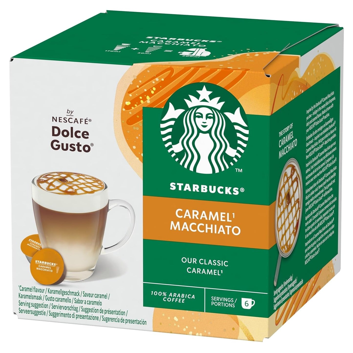 STARBUCKS Caramel Macchiato di Nescafé Dolce Gusto Kaffeekapseln 6 x 12 (72 Capsule)