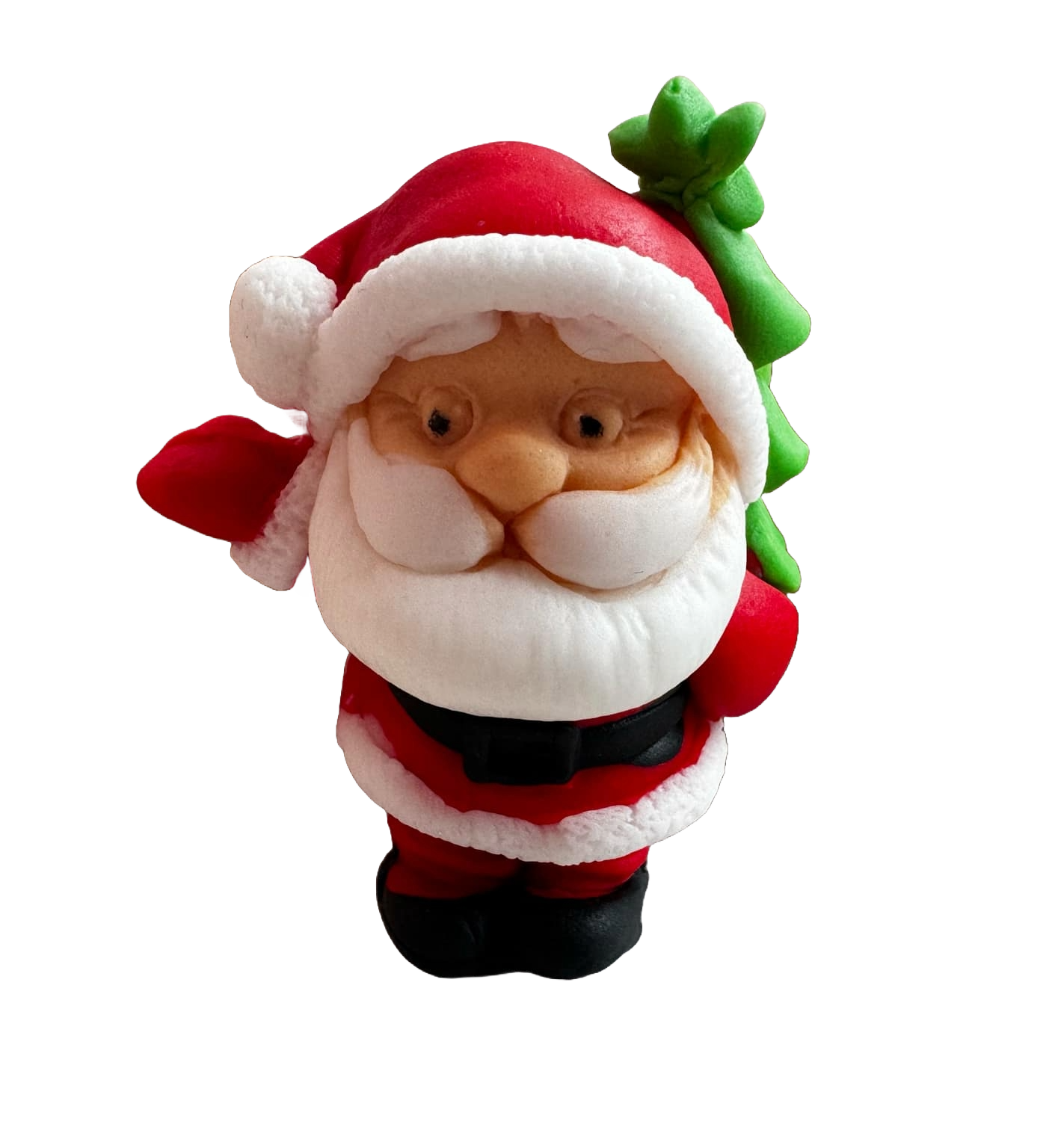 Decorazione in pasta di zucchero commestibile, Babbo Natale con albero di Natale Decorazioni in pasta di zucchero Naty Shop