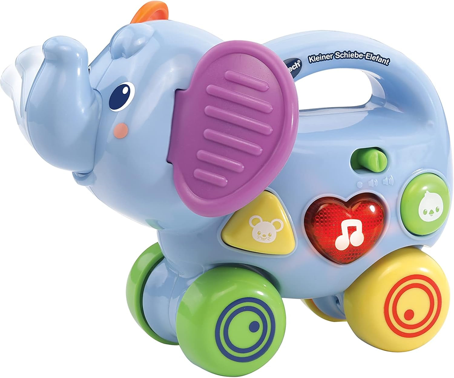 Vtech Baby Little Pushing Elephant - Giocattolo interattivo push and play - Con canzoni, melodie, frasi e suoni - Per bambini da 6 a 36 mesi Bebe Naty Shop Toys Titolo predefinito