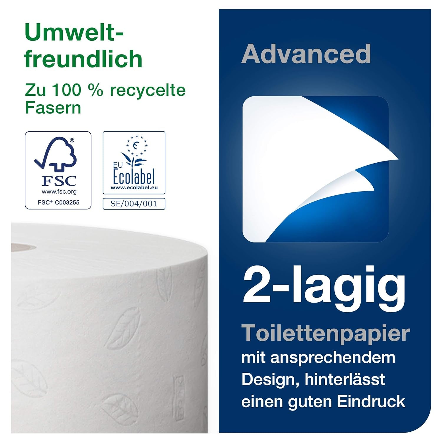 Carta igienica Tork Jumbo White T1, Advanced, 2 strati, 6×380 M, 472118