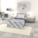 Coperta estiva basic, microfibra, righe jeans, 200X240Cm Trapunte e Piumini Naty Shop Optica 200X240Cm