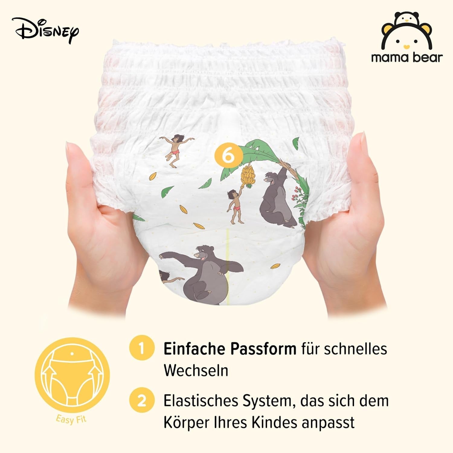 Marchio Amazon: Mama Bear Disney Taglia 6 (15+ kg) - Confezione mensile, Bianco, 120 pezzi (2 confezioni da 60)