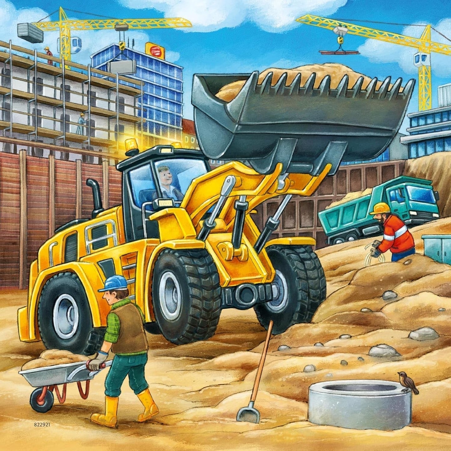 Ravensburger Puzzle per bambini - 09226 Grandi veicoli da cantiere - Puzzle per bambini dai 5 anni, con 3X49 pezzi Puzzle Naty Shop