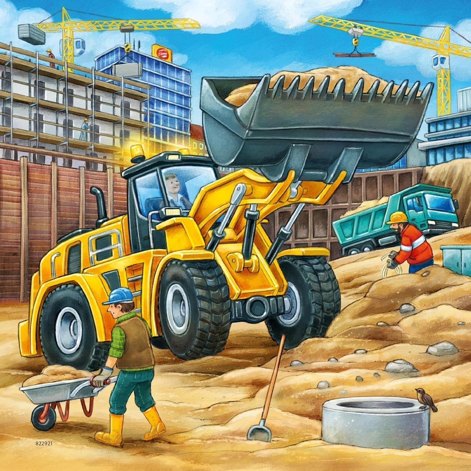 Ravensburger Puzzle per bambini - 09226 Grandi veicoli da cantiere - Puzzle per bambini dai 5 anni, con 3X49 pezzi Puzzle Naty Shop