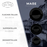 Servizio Piatti per 6 - 18 Pezzi - Servizio Piatti in Vetro Opale - Servizio Piatti Nero - Set Piatti e Ciotole - Piatti Moderni - Piatti - Servizio da Tavola - Servizio Piatti per 6