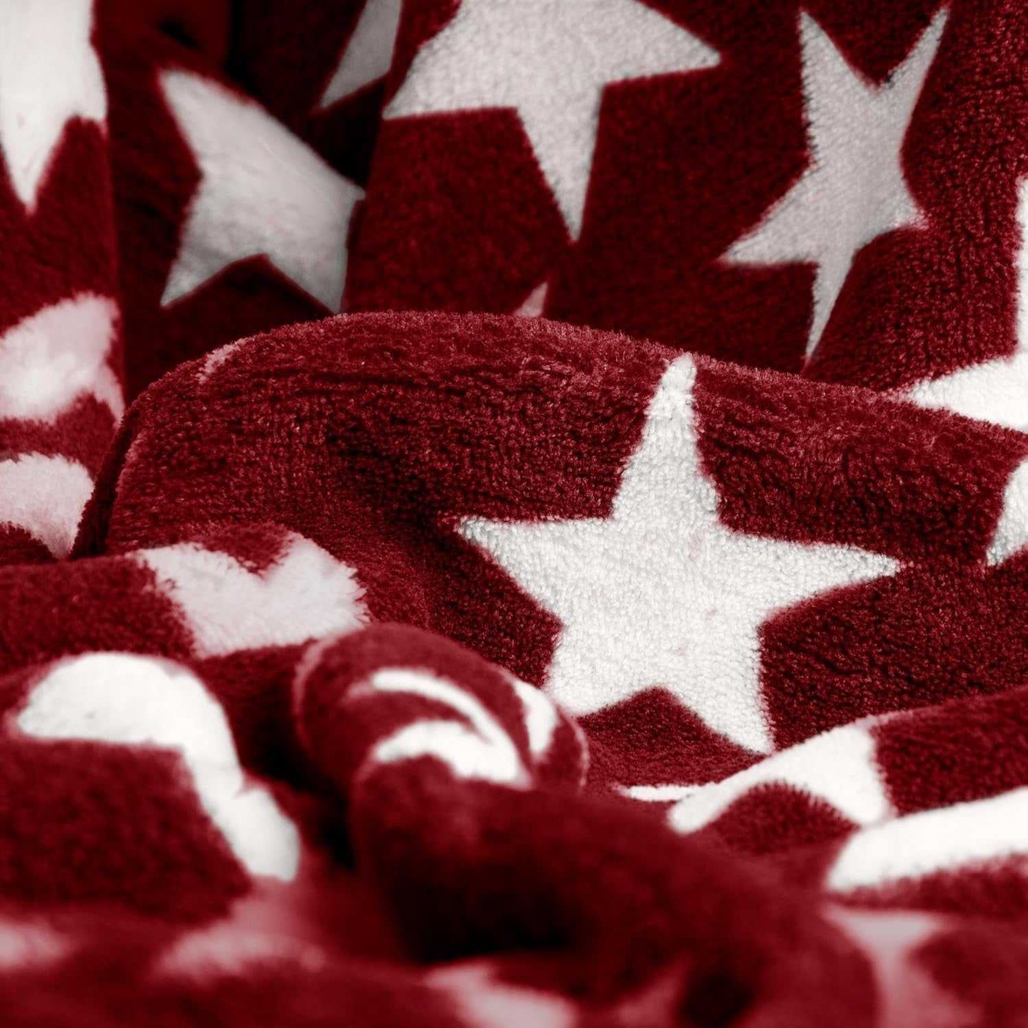 Soffice coperta Celinatex 150 X 200 cm Bordeaux coperta divano divano morbida coperta stelle Microfibra Pile Oeko-Tex Moonlight Letti e coperte Besuche den CelinaTex-Store
