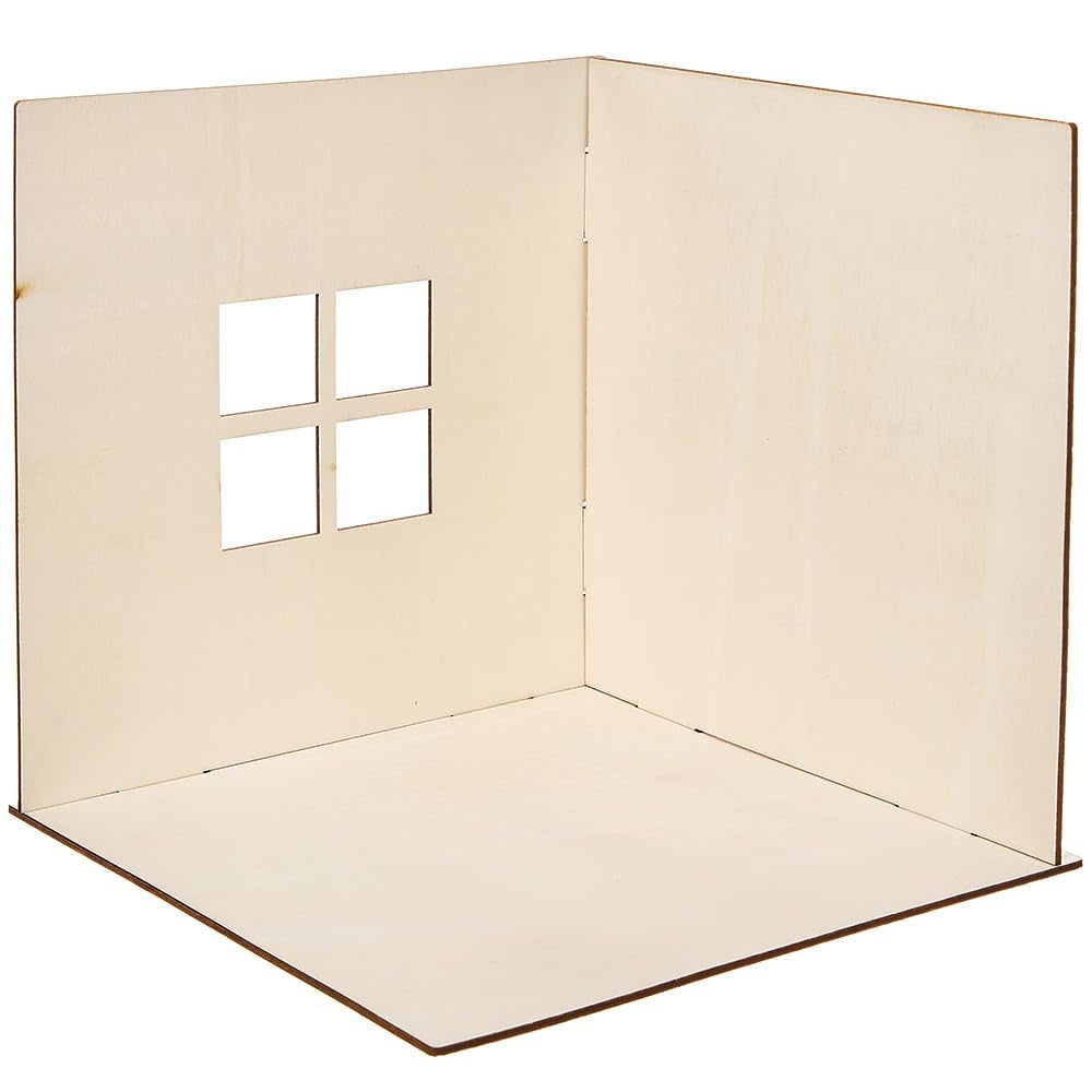 Kit mini casa delle bambole in legno Baker Ross FN255 - Kit casa delle bambole da 1 pezzo per bambini