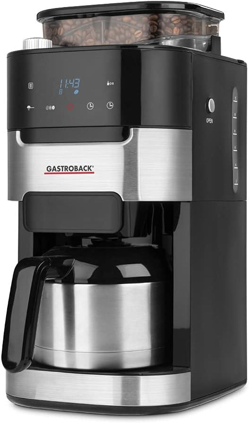 Macchina per caffè espresso termica GASTROBACK Grind & Brew Pro, argento, nero