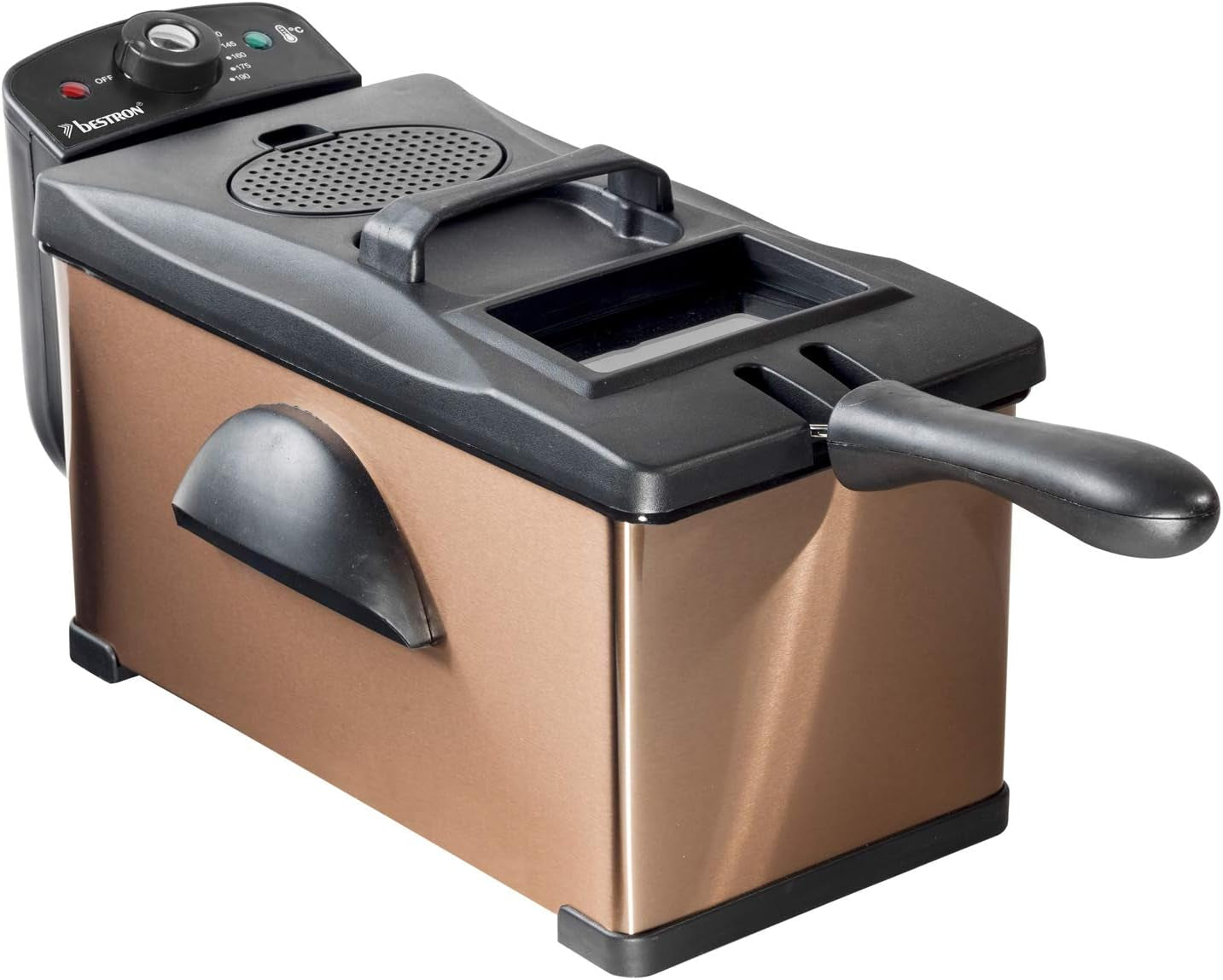Friggitrice ad olio Bestron con tecnologia zona fredda, 3,5 litri, 2000 watt Elettrodomestici Naty Shop Copper Single