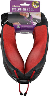 Cuscino da viaggio a lungo raggio Cabeau Cool – Evolution Cool – Memory Foam con prese d'aria – Compatto con custodia per il trasporto (Rosso)