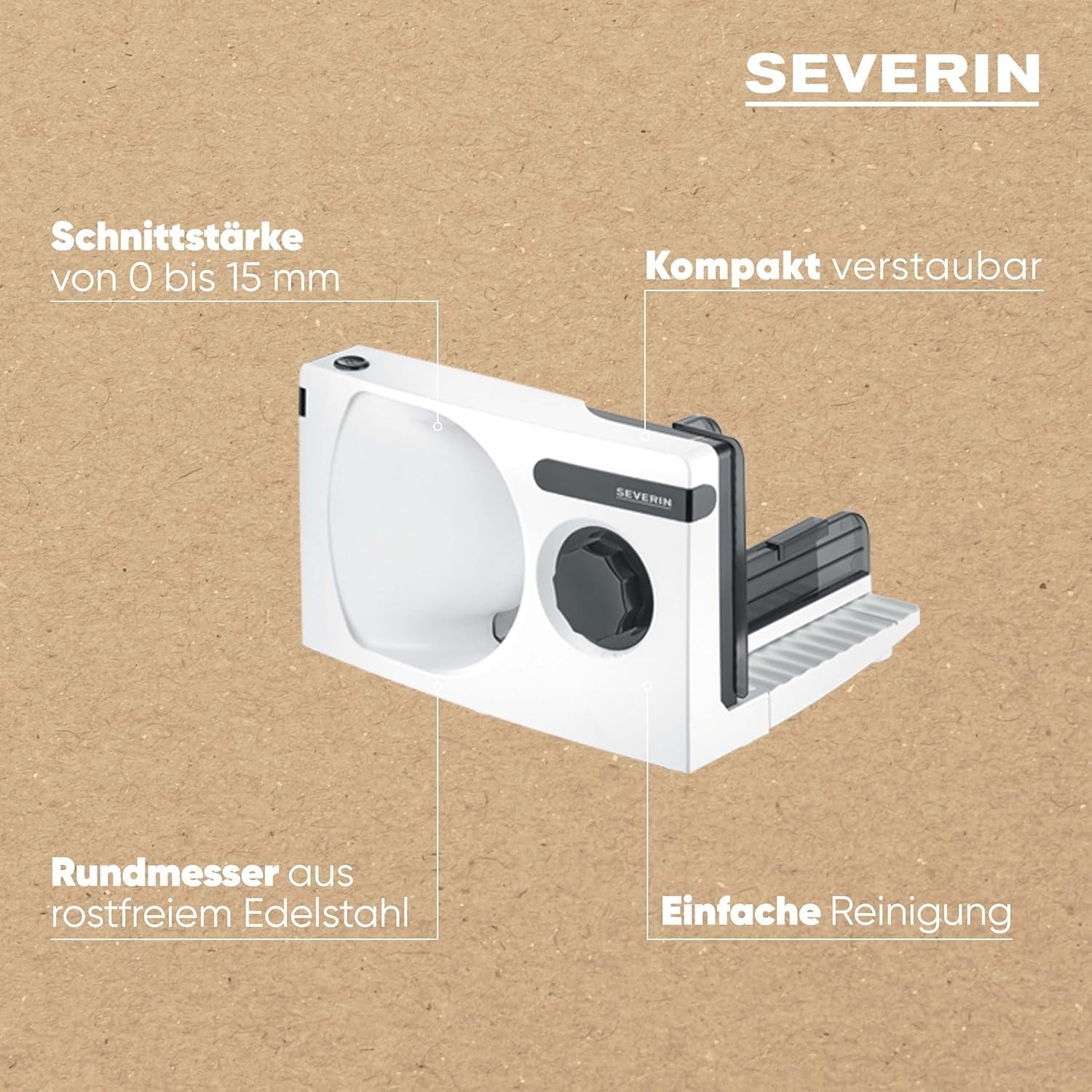 SEVERIN Affettatrice multifunzionale per pane, salsicce o formaggio grattugiato e affettatrici Naty Shop