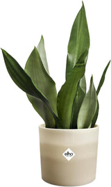 Vaso rotondo elho Sfumatura di colore 18 cm - Vasi da fiori per interni - 100% plastica riciclata - Ø 18,2 x H 16,8 - Beige/Beige Arenaria