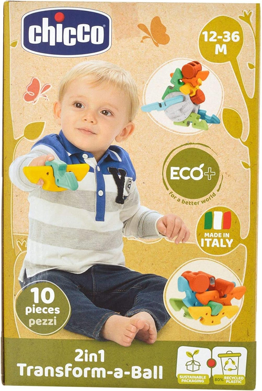 Chicco La Prima Palla Creativa Bimbo 2 in 1 - Eco+ 12-36 mesi Bebè Giocattoli Naty Shop