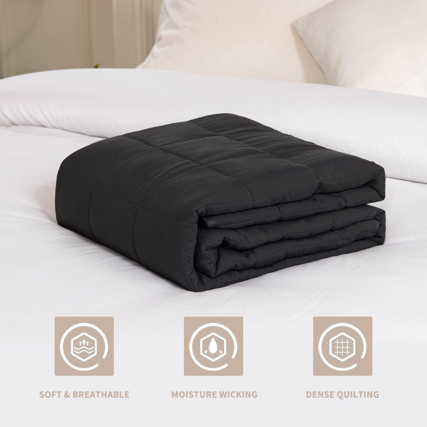 Coperta ponderata 150X200Cm 8Kg Coperta relax per adulti per migliorare il sonno Coperta ponderata grigia Letti e coperte Good Nite