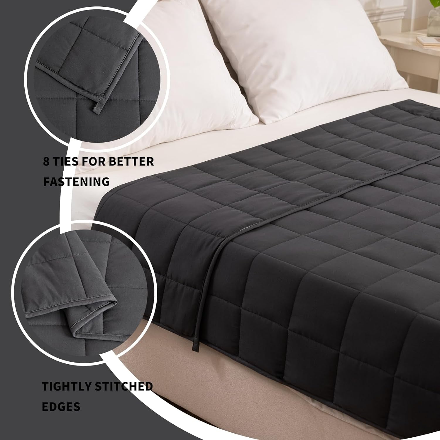 Good Nite Coperta ponderata per adulti Grigio Coperta relax per e per il relax Coperta ponderata Grigio 125X150Cm 4Kg Piumini e Trapunte Naty Shop