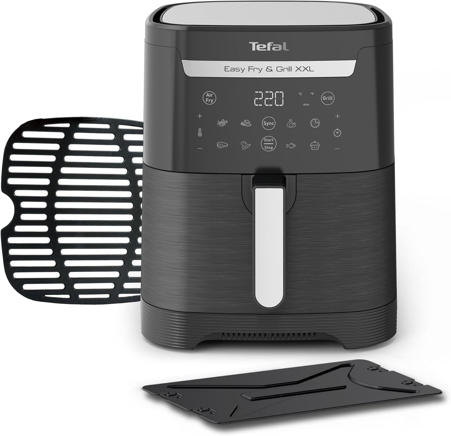 Tefal Easy Fry Max EY2458, 5 litri, Friggitrice ad aria calda, 10 programmi di cottura automatici, touch screen digitale Elettrodomestici Naty Shop Nero Singolo - Senza finestra 6,5L