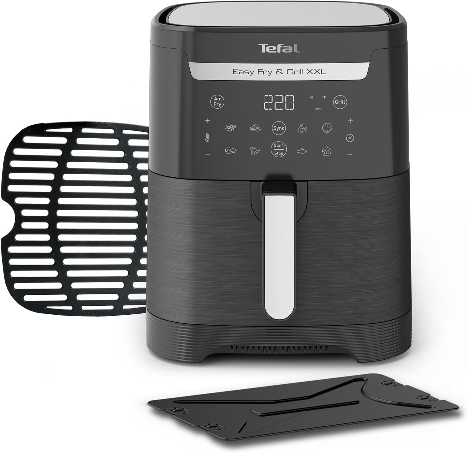 Tefal Easy Fry Max EY2458, 5 litri, Friggitrice ad aria calda, 10 programmi di cottura automatici, touch screen digitale Elettrodomestici Naty Shop Nero Singolo - Senza finestra 6,5L