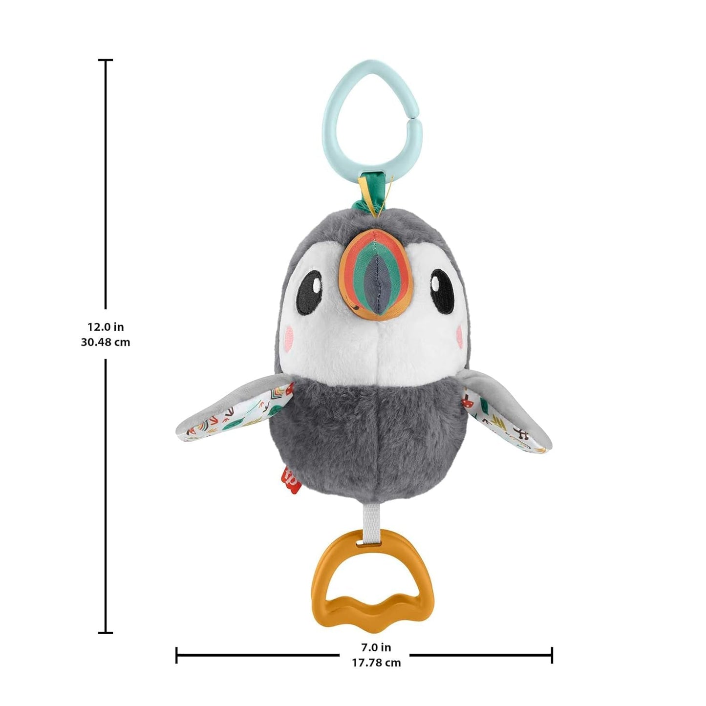 FISHER-PRICE Tucano Flap & Go - Peluche per passeggino che stimola le capacità motorie e sensoriali dei neonati dalla nascita HNX66 Baby Toys Naty Shop