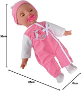 Simba 105140489 - Laura Baby Talk Doll, bambola dal corpo morbido da 38 cm con occhi assonnati in tutina carina, 24 suoni del bambino, bambola da gioco, bambolina, dai 2 anni in su