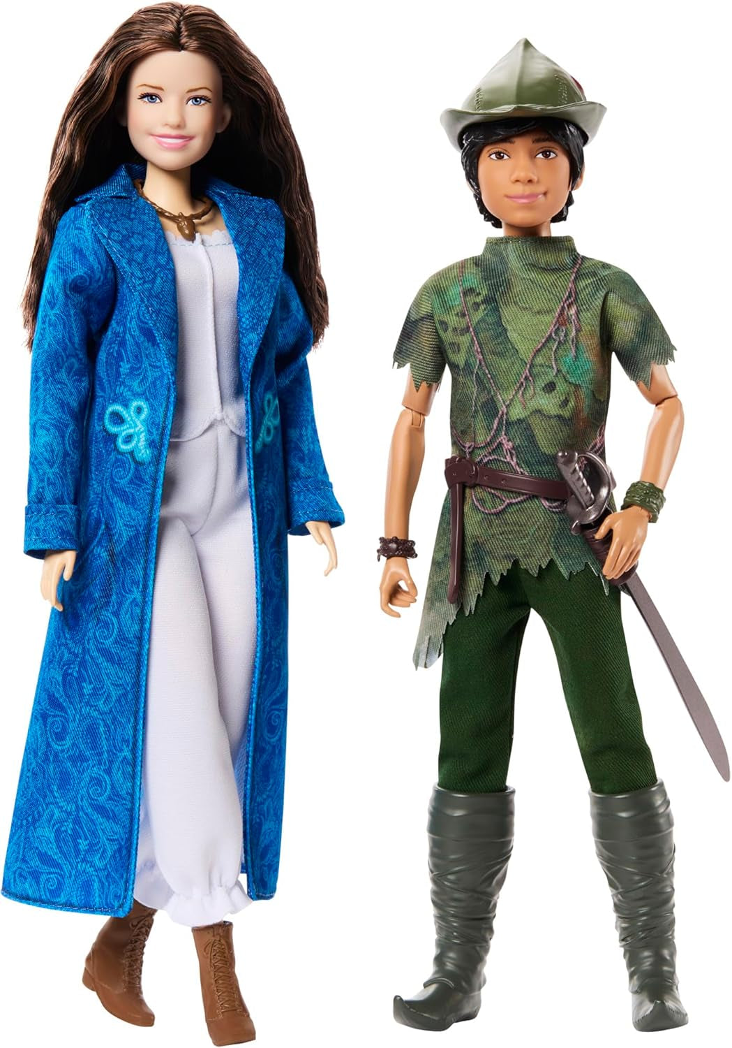 DISNEY Peter Pan e Wendy - personaggi snodabili con costumi tipici e accessori rimovibili, pantaloni in materiale morbido, per riprodurre le scene preferite o il gioco creativo, per bambini dai 3 anni in su, HNY36