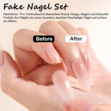 Set unghie finte ballerina - 240 pezzi di delicato rosa lilla per unghie finte, colla a copertura totale su unghie finte, set di punte per unghie finte per manicure e nail art per donne e ragazze (rosa lavanda)