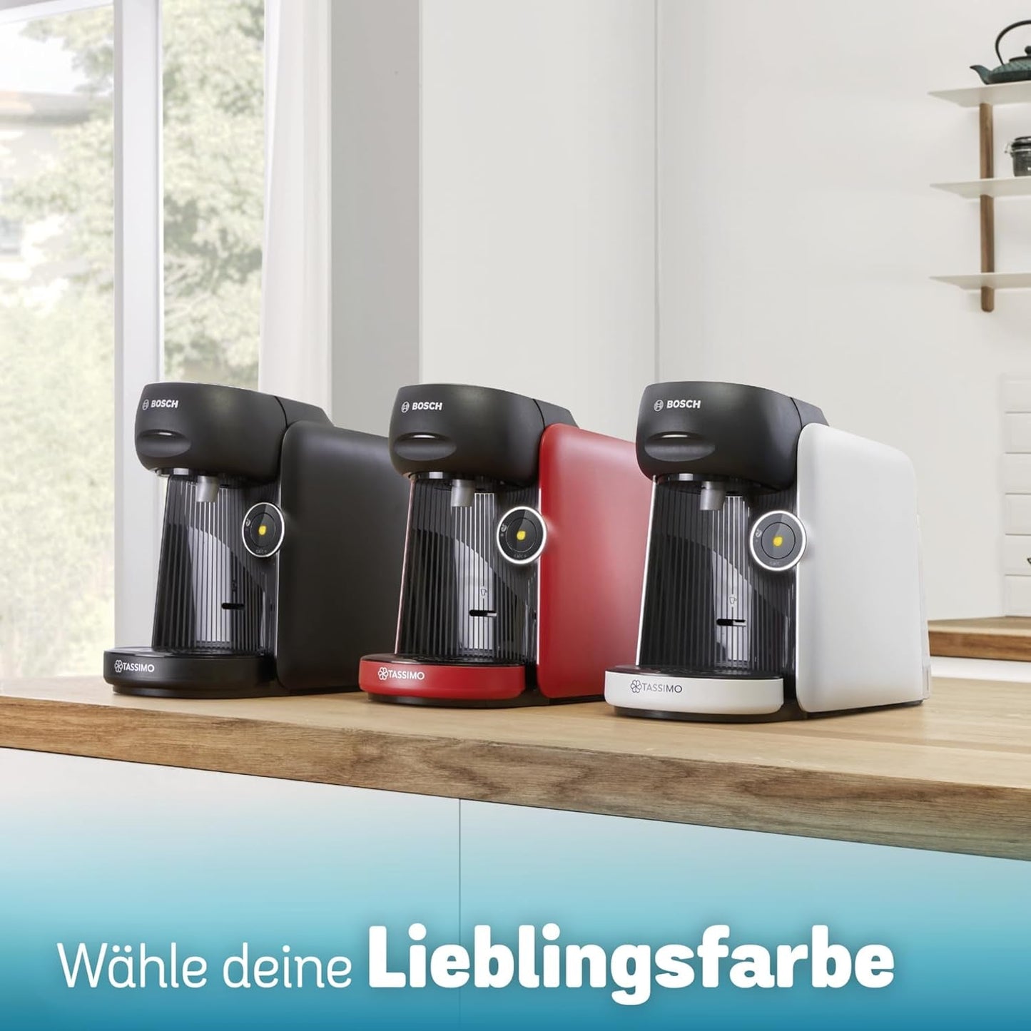 Macchina per caffè espresso a capsule Bosch Tassimo finesse TAS162E, 70 bevande, caffè più intenso premendo un pulsante, spegnimento automatico, sostenibile, dosaggio perfetto, 1400 W, nero/nero
