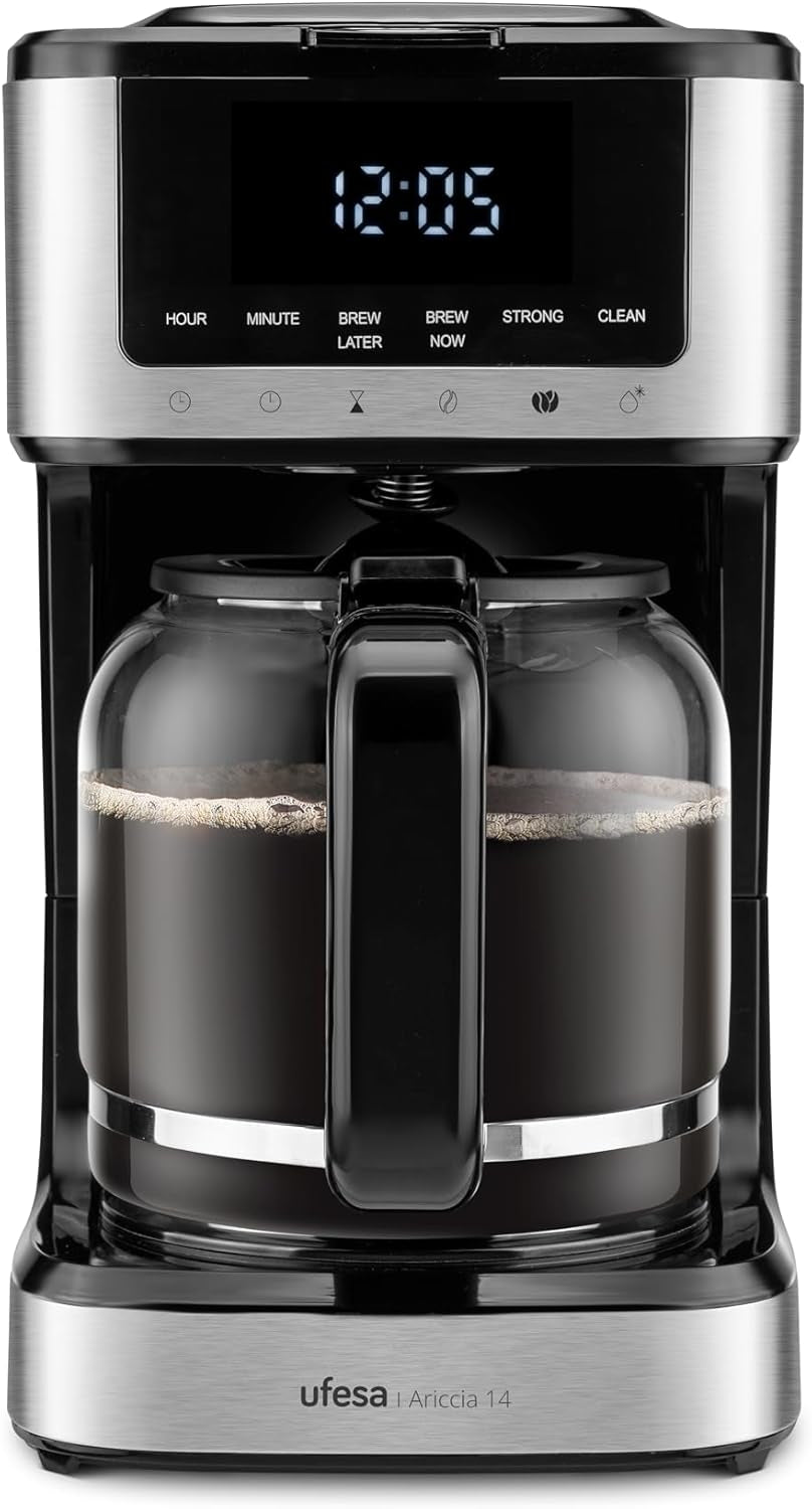 Ufesa CG7114 Caffettiera filtro Capriccio, 6 tazze, 600W, caraffa 0,6L, sistema antigoccia, spegnimento automatico, blu