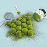 Polvere di matcha di grado cerimoniale Purechimp 50 g. Polvere di tè coltivata all'ombra pura al 100% per latte macchiato, infusi e ricette. Barattolo riciclabile. Ricco di antiossidanti.