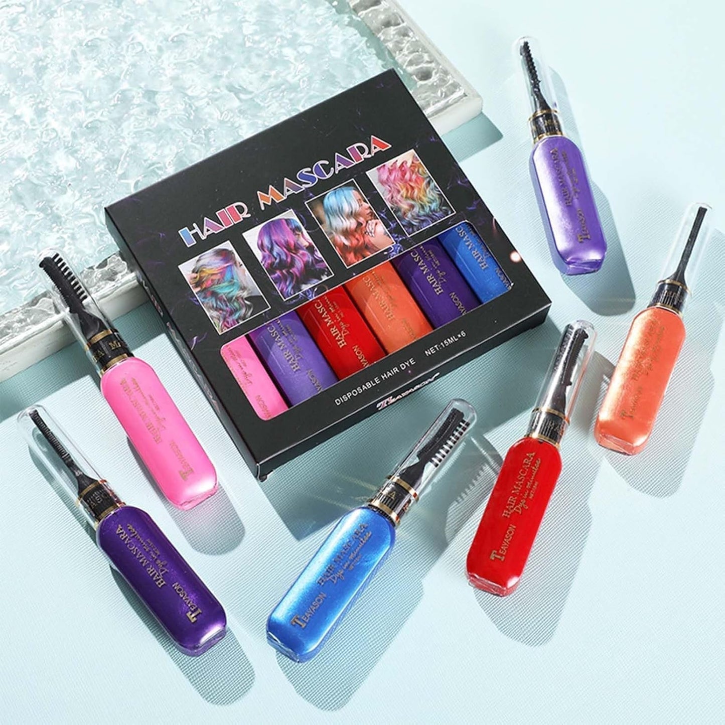 Tintura Per Capelli Istantanea 6 Colori Mascara Temporaneo Per Ragazze E Donne Gesso Per Capelli Lavabile Mascara Per Capelli Arcobaleno Tintura Per Capelli Per Carnevale Halloween Cosplay Festa Di Compleanno (A) Naty Shop Tinture Per Capelli