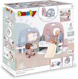 Smoby - Baby care Cameretta per bambole - Centro giochi per bambole Cameretta + Asilo Vita quotidiana - Area di gioco pieghevole con rotazione di 360° - 6 accessori - Realizzato con materiale riciclato al 90% in Francia, da 3 anni