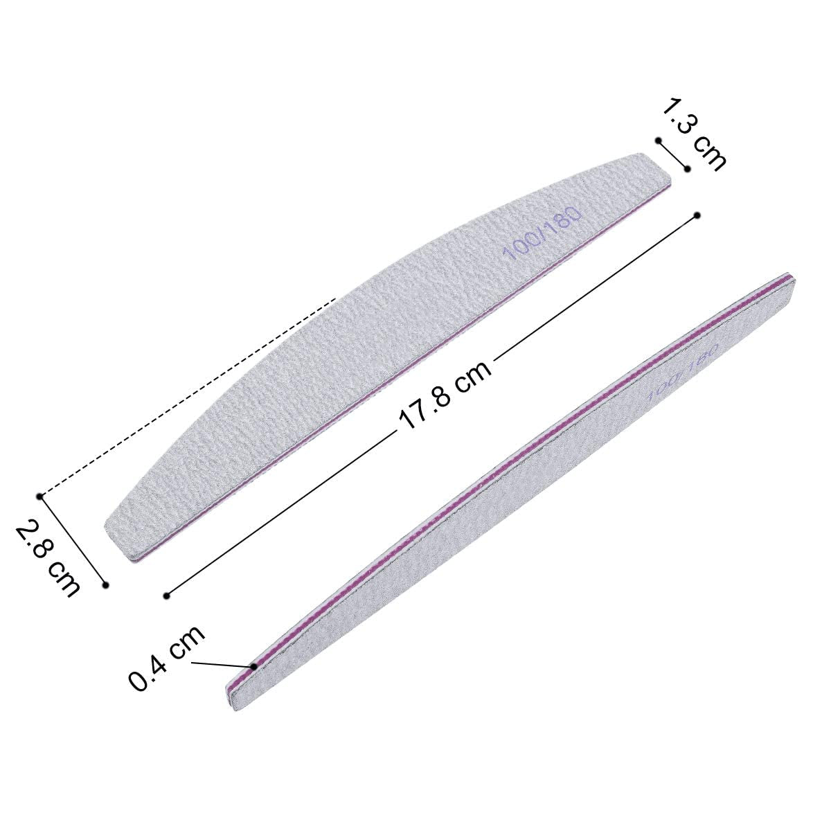 URAQT Professionelle Nagelfeile, 16 Stück, Feile 100/180, Waschbar, Für Nägel, Doppelseitig – Friseursalon, Haustiere (Bianco)