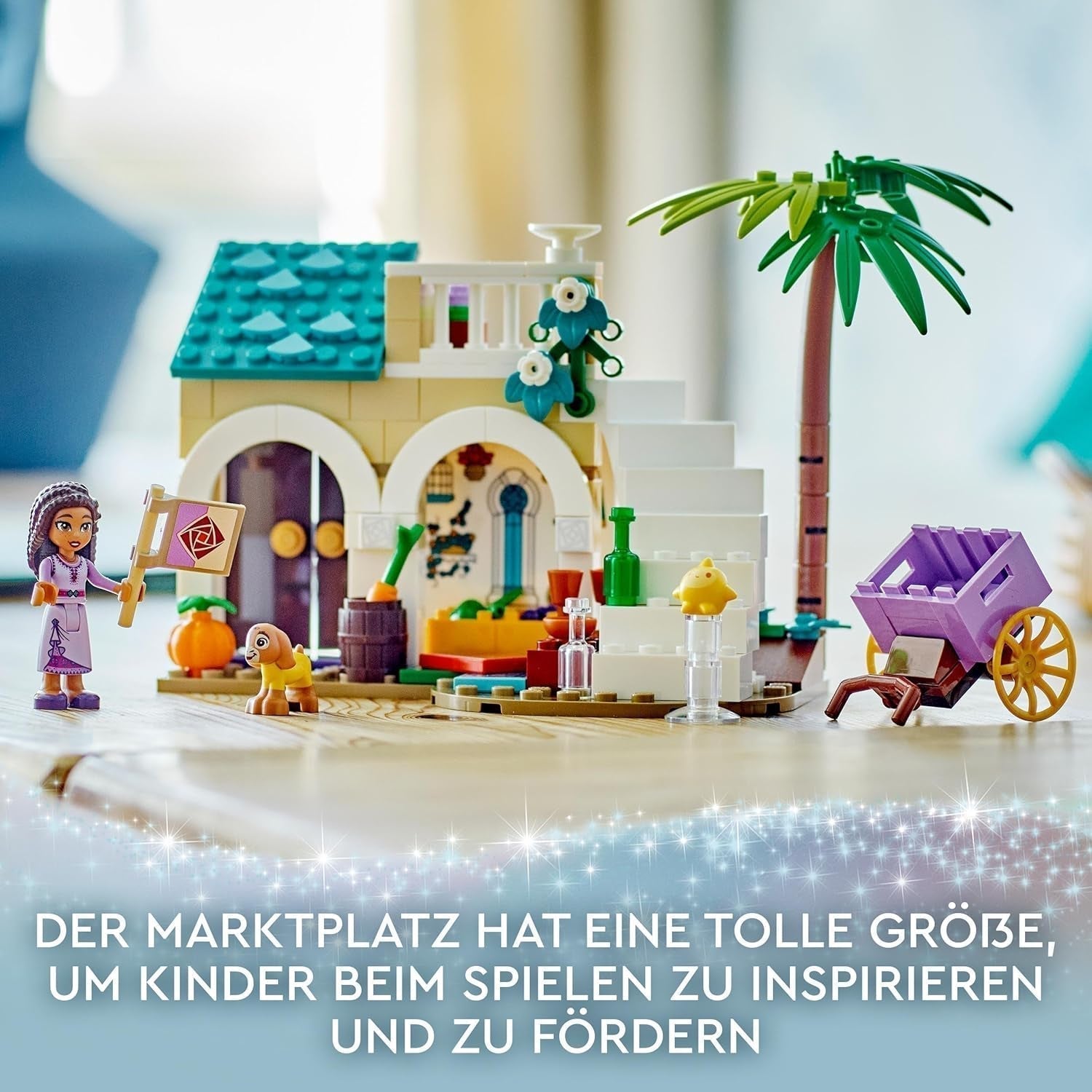 LEGO Disney Wish Asha a Rosas City, 43223, set del film dei desideri con mercatino, mini bambola di Asha, Valentino come capra giocattolo e personaggi stellari, regalo per bambini dai 6 anni, set da costruzione per ragazze e ragazzi Besuche den LEGO-Store