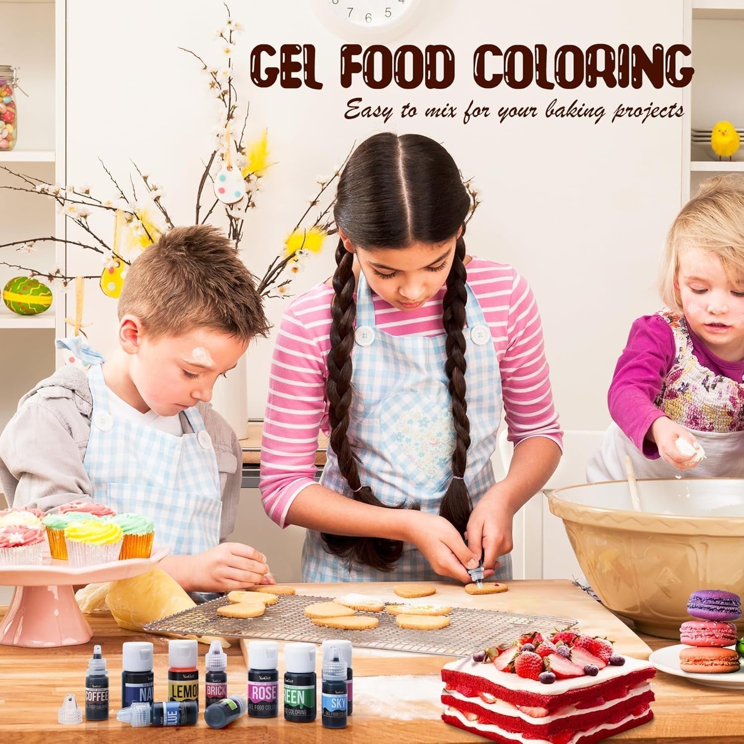Colorante alimentare in gel - Colorante alimentare in gel altamente concentrato per torte, dolci, uova di Pasqua, bevande - Colorante alimentare senza zucchero per fondente, glassa, slime, decorazione di torte (Red Velvet, 150G)