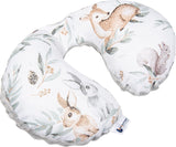 Medi Partners Cuscino per il collo del bambino Supporto per il collo 100% cotone / minky cuscino per il collo del bambino per auto passeggino viaggio viaggio sonno cuscino per il collo snooze roll (REH con Minky grigio) Cuscini ortopedici cervicali Naty Shop Cervo in foglie con Minky grigio