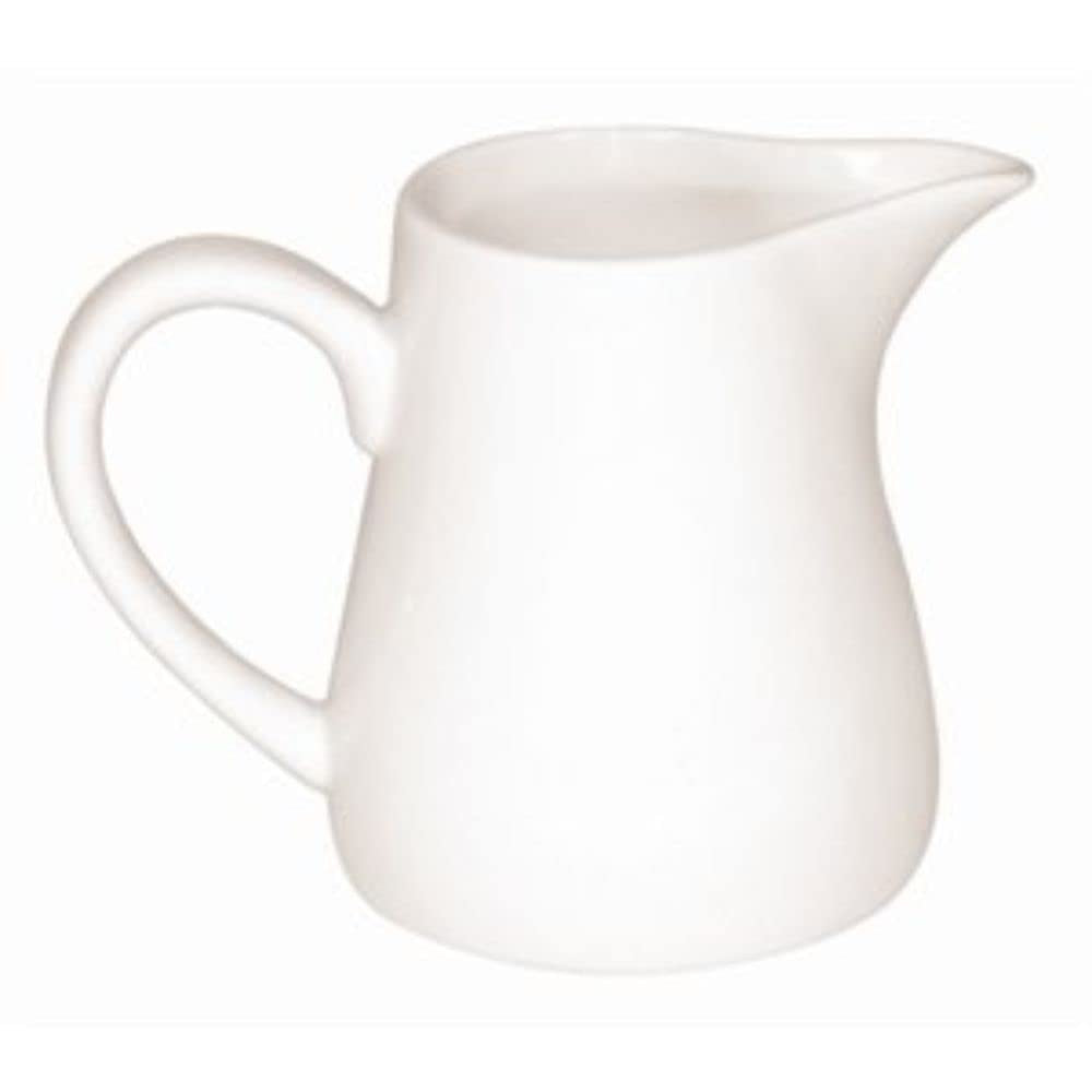 Olympia Whiteware Servierkannen 170 ml/6 oz (6er-Pack), weisses Porzellan - Kanne mit Henkel, ideal für Milk, Sahne, Vanillepudding, Soßen, Bratensoße - spülmaschinen- und mikrowellengeeignet, Café-Restaurant-Hausgebrauch, U819