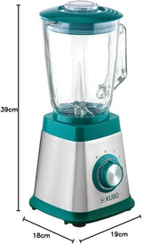 Miscelatore Aus Glas, 1000 W, 4 Geschwindigkeiten, 1,5 L, 6 Klingen Aus Edelstahl, Eiswürfelfunktion Kitchen Naty Shop