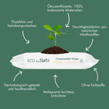 Salviette per neonati Naty | 100% privo di erbe e profumi per pelli sensibili | Salviette compostabili senza plastica e certificate con acqua purificata al 98% | 672 salviette (12 confezioni)