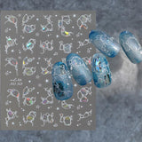 Adesivi per unghie glitter Onde d'acqua estive Nail art stellato Fantasia Onde di acqua di mare Disegni per unghie Adesivi per unghie Onde di acqua di mare Accessori per unghie Nail art