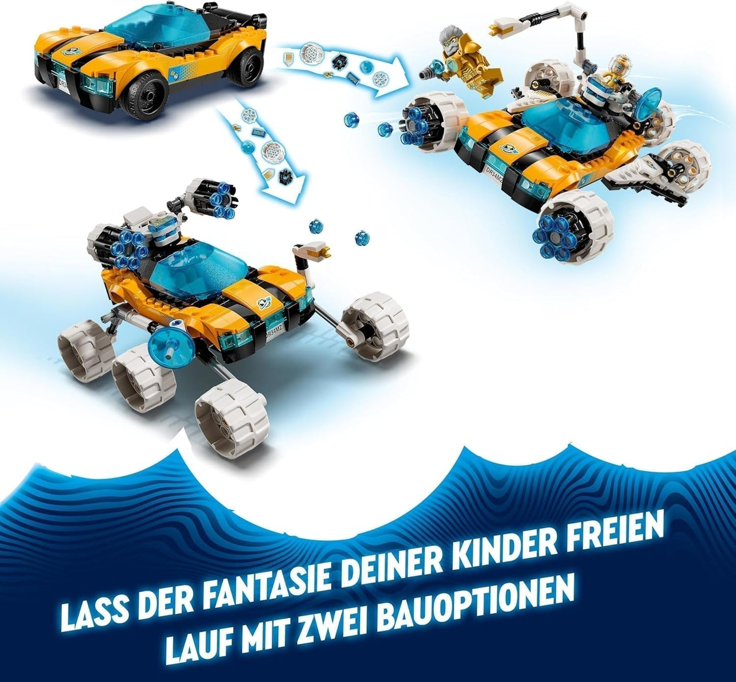 Il set della macchinina o dello shuttle spaziale LEGO Dreamzzz 2 in 1 di Mr Oz include le minifigure di Mr Oz, Albert e Jayden, regalo spaziale per bambini 8+ 71475 Set di costruzione Besuche den LEGO-Store