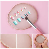 Maniküre Gemalt Palette Nail Art Palette Kunstharz Nagelkunst Nail Art Make up Palette Nagelmalerei Display Fach Kosmetik Mischwerkzeuge (Weiß)