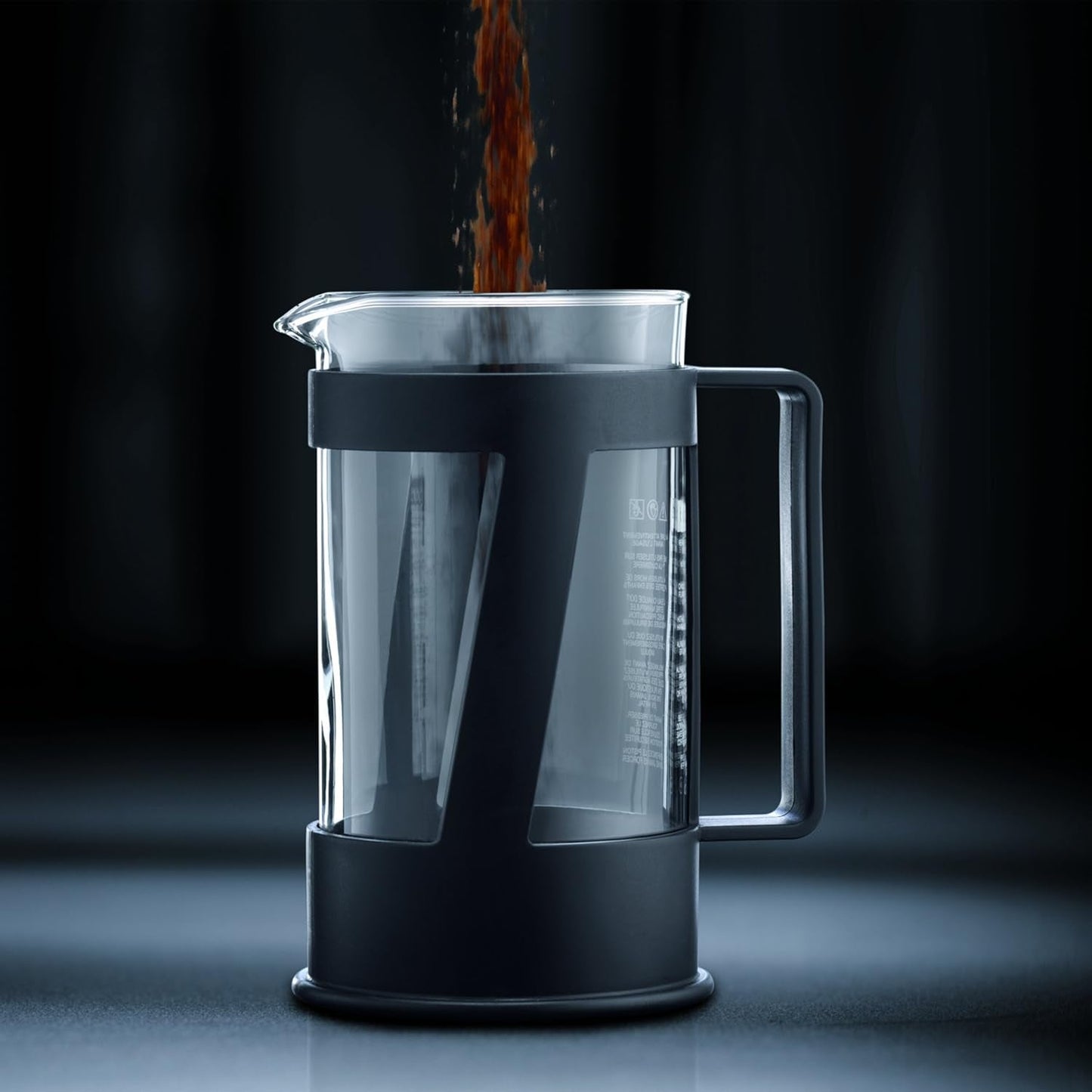 Caffettiera Bodum CREMA (sistema French Press, filtro permanente in acciaio inossidabile, tappo di sicurezza, 0,5 litri) nera