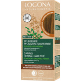 LOGONA Natural Cosmetics Tintura per capelli nutriente alle erbe, tintura per capelli vegana in polvere di henné biologico per colore e lucentezza intensi, tintura per capelli alle erbe in biondo ramato (biondo), 1 x 100 g di tintura per capelli marrone ambrato Naty Shop 100 g (1 confezione)
