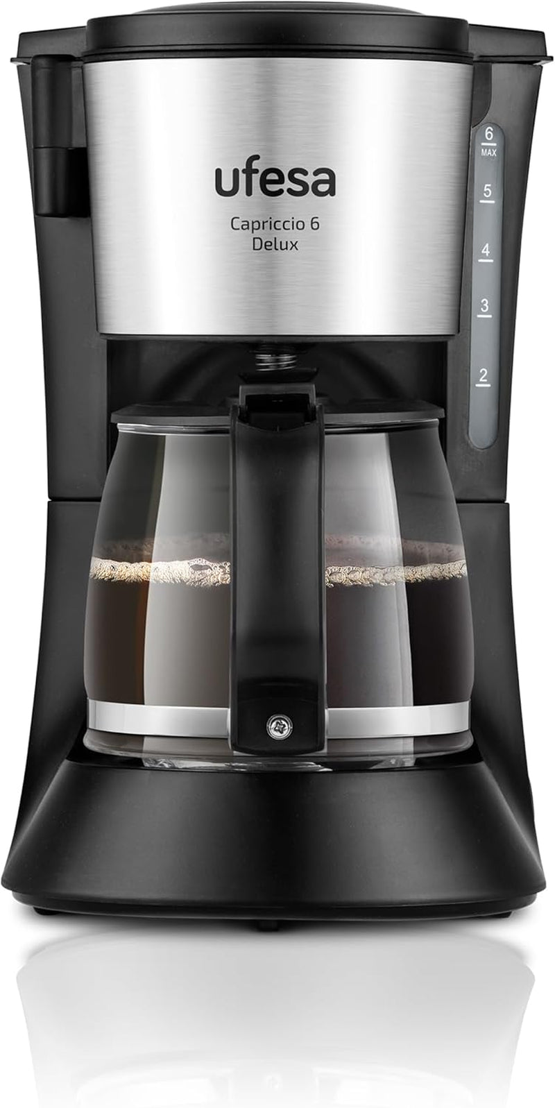 Ufesa CG7114 Caffettiera filtro Capriccio, 6 tazze, 600W, caraffa 0,6L, sistema antigoccia, spegnimento automatico, blu