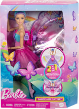 Barbie Ballerina e Farfalla 2 in 1 Trasformabile Ballerina in Farfalla con Ali Apribili, Capelli Viola, Accessori per Capelli e Tutù Staccabile, HXJ10