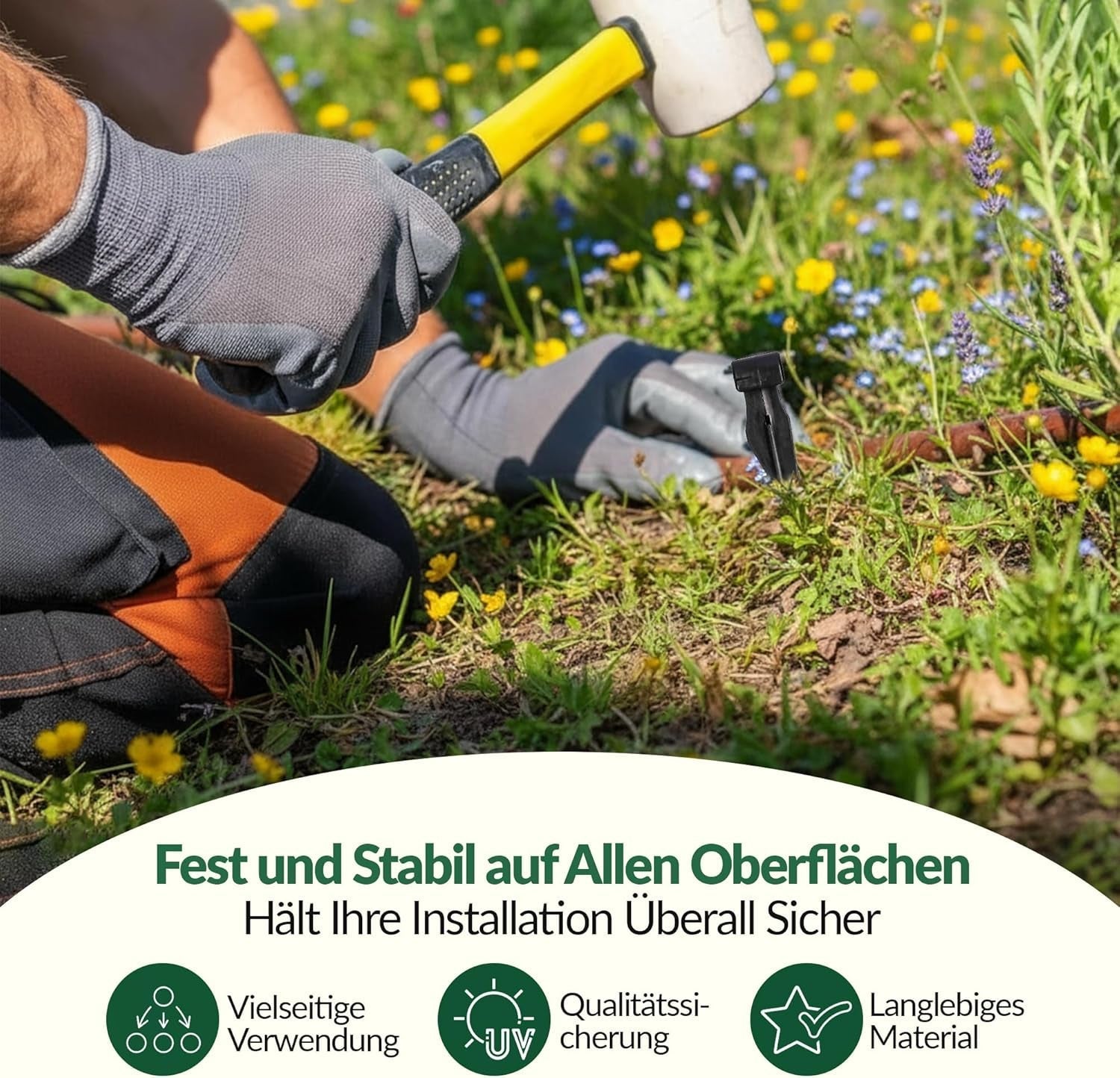 GARDENIX AquaPIN Ancoraggio per Tubo da Giardino, 50 Pezzi, Picchetto da Terra, Ancoraggio di Fissaggio per Tubo Gocciolante, Tubo di Irrigazione, Forcella di Collegamento