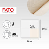 Fato - Tovaglioli di carta usa e getta 4 pieghe naturali, ecologici, confezione da 40, formato 38X38, 2 veli, carta riciclata al 100%