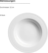 MÄSER Arlona servizio di stoviglie in porcellana da 18 pezzi per 6 persone, intramontabile ed elegante, bianco